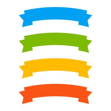 Modern şerit afiş kümesi vektör. Şerit renk düz stil