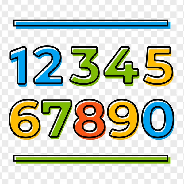 Conjunto Diez Números Forman Cero Nueve Números Línea Vectorial — Archivo Imágenes Vectoriales