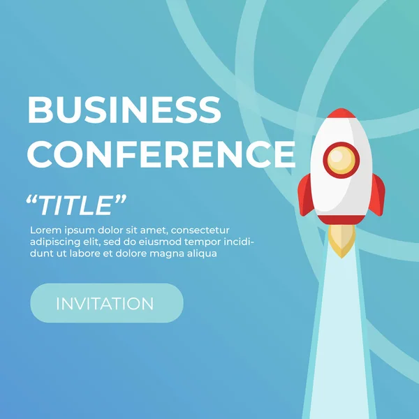 Convite Para Conferência Negócios Conferência Negócios Fundo Geométrico Simples — Vetor de Stock