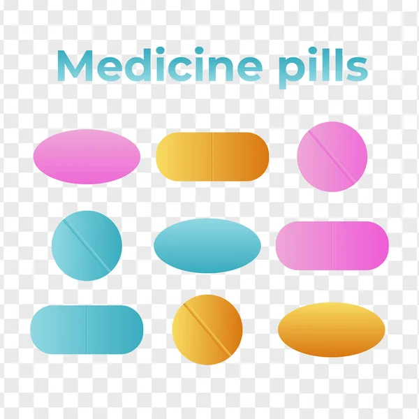 Pílulas Medicinais Vetor Drogas Antibiótico Pílula Vitamínica Vetor Pílula Farmacêutica — Vetor de Stock