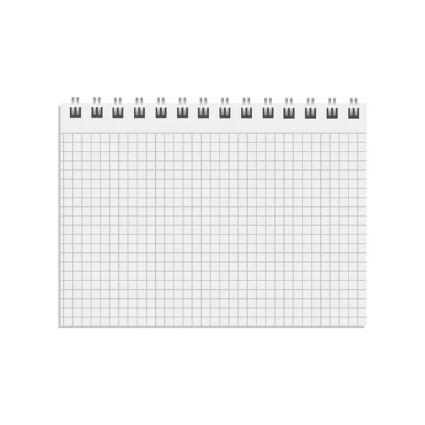 Caderno Realista Branco Bloco Notas Diário Página Papel Caderno — Vetor de Stock