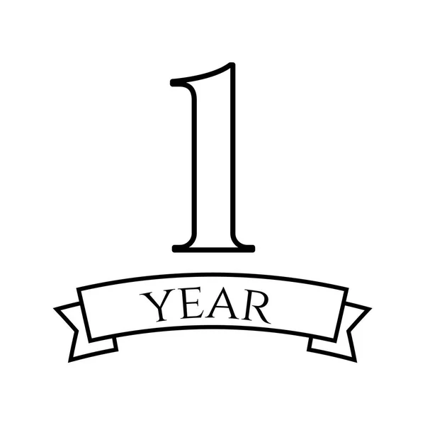 Logo Aniversario Año Primer Año Vector Aniversario — Archivo Imágenes Vectoriales