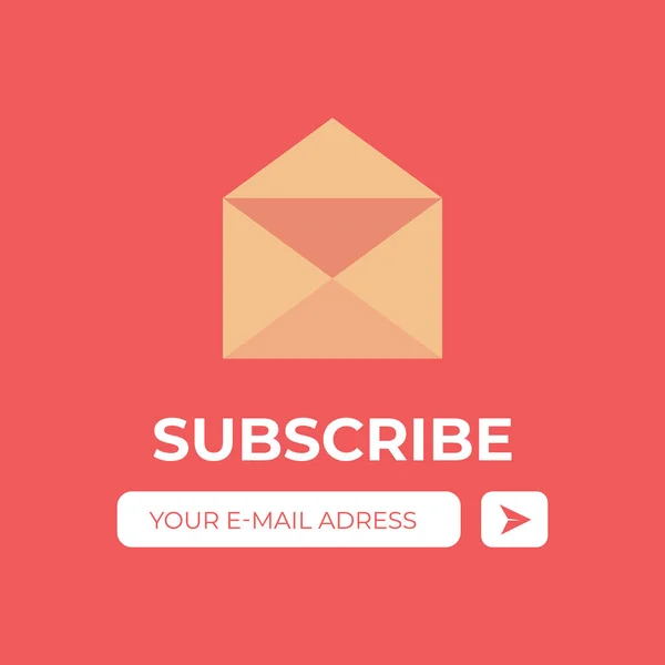 Email Subscribe Vector Pulsante Busta Iscrizione Newsletter — Vettoriale Stock