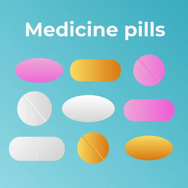 Medicine Pills Drugs Vector Antibiotic Vitamin Pill Pharmaceutical Pill Vector — Stock Vector