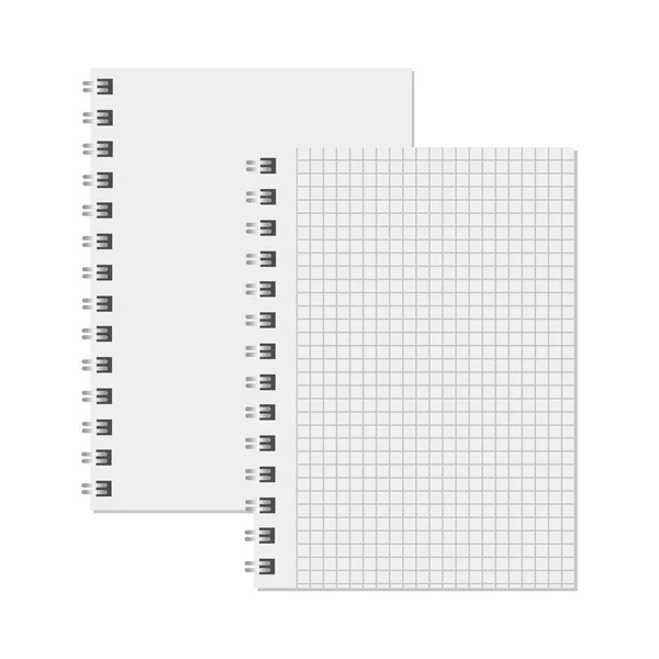 Blank Realistic Notebook Diary Notepad Paper Page Notebook — Stock Vector