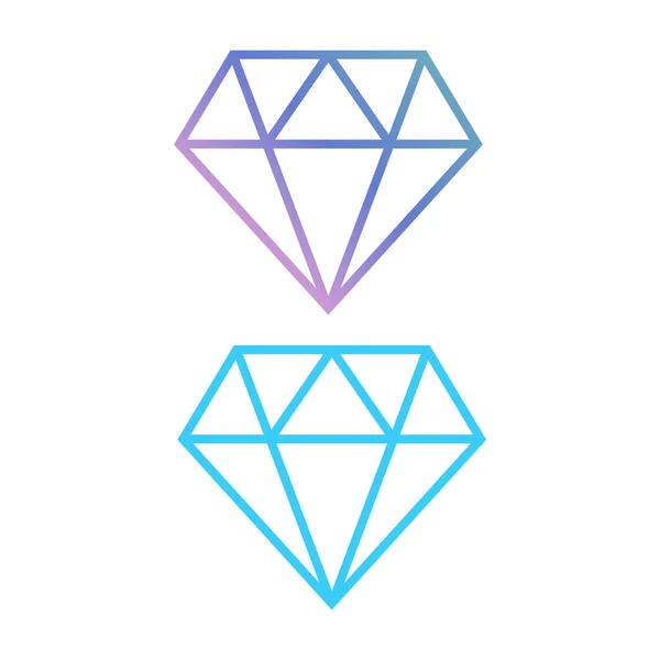 Diamantlinjerikonen Diamond Kontur Vektor Tecken — Stock vektor
