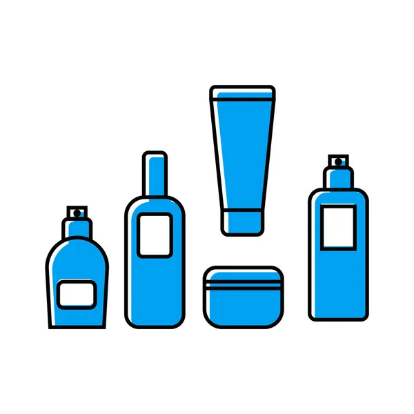 Kosmetiska Flaskor Rad Ikon Grädde Kosmetiska Ikonen — Stock vektor