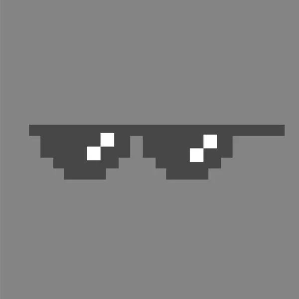 Gafas Sol Pixeladas Graciosas 8Bit Estilo Gafas Sol Vector Icono — Archivo Imágenes Vectoriales