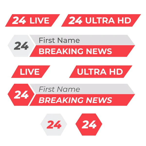 Телевизионные Векторные Панели Широковещательная Графика Баннер Новостей Трансляции — стоковый вектор