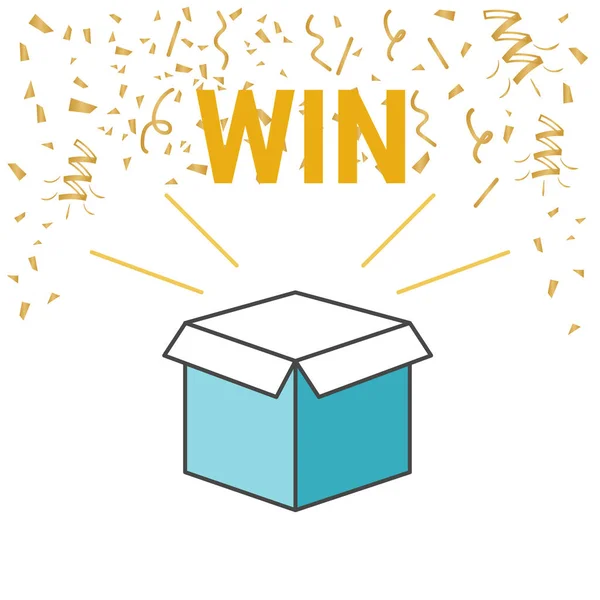 Ödüller hediye kutusu kazanmak için girin. Çizgi film origami stil vektör çizim.