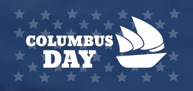 ABD Kolomb günü kutlamak Columbus gemi ile banner. Yazı metin mutlu Kolomb Günü