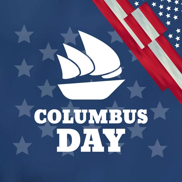 Columbus Day Usa Nationaldag Med Columbus Skepp Glad Columbus Day — Stock vektor