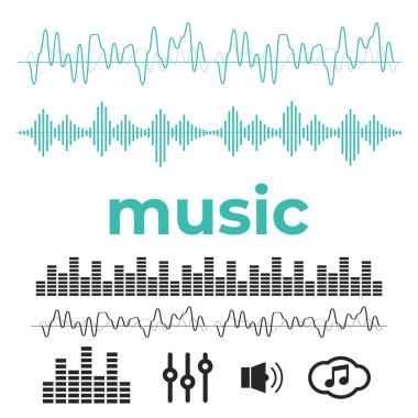 Vektör ses dalgaları. Ses ekolayzır teknoloji vektör