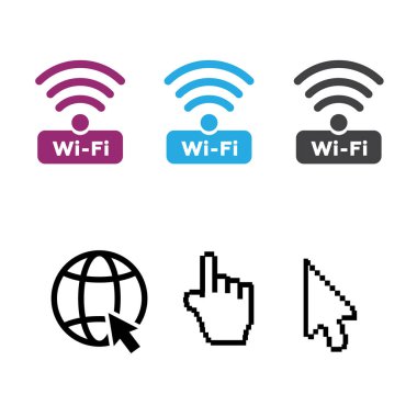 El ok web imleç vektör ve ücretsiz wi-fi simgeler ve wifi uygulamaları