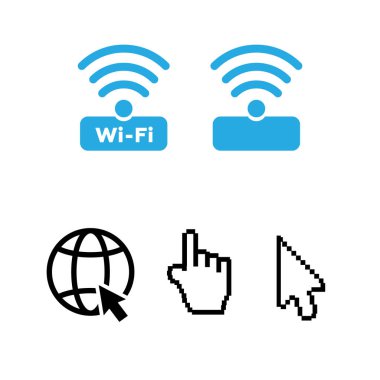 El ok web imleç vektör ve ücretsiz wi-fi simgeler ve wifi uygulamaları