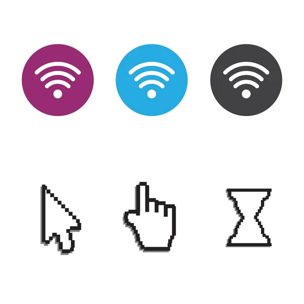 Pixel Curseurs Icônes Gratuit Icônes Applications Wifi — Image vectorielle