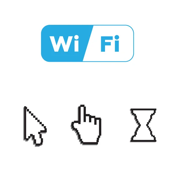 Pixel Cursor Symbole Und Kostenlose Symbole Und Wifi Anwendungen — Stockvektor