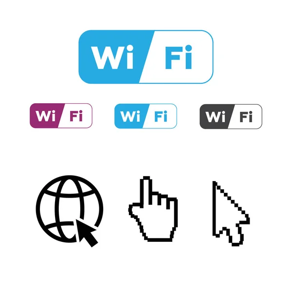手箭网络光标矢量和免费 图标和 Wifi — 图库矢量图片