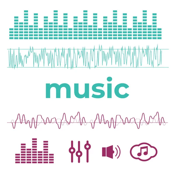 Vectorgeluidsgolven Equalizer Technologie Radiogolfvector — Stockvector