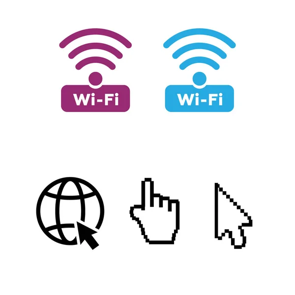 Hand Pijl Web Cursor Vector Gratis Pictogrammen Wifi Toepassingen — Stockvector