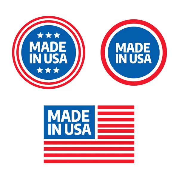 Fabricado Etiquetas Calidad Premium Logo Made Usa — Archivo Imágenes Vectoriales