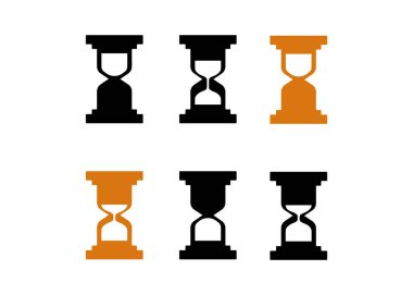 Kum saati düz simgeler vektör. Kum saati animasyon kareleri. Zaman kum saati