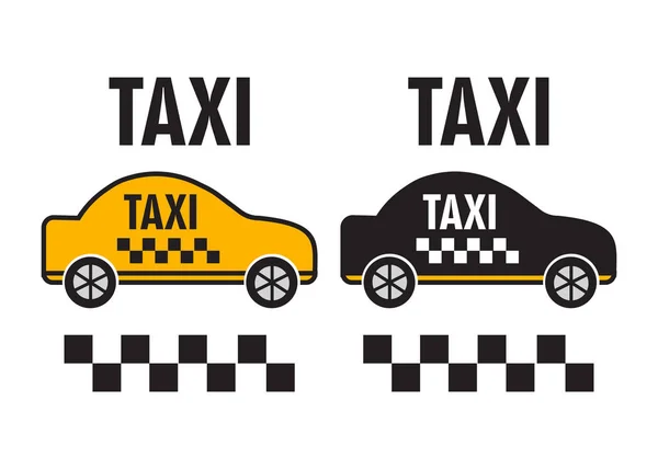 Transporte Taxis Ilustración Póster Coche Amarillo Empresa Taxi — Vector de stock