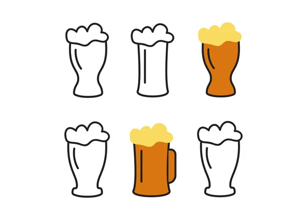 Insignias Cervecería Logotipos Etiquetas Para Cualquier Uso Plantillas Logotipo Elementos — Vector de stock