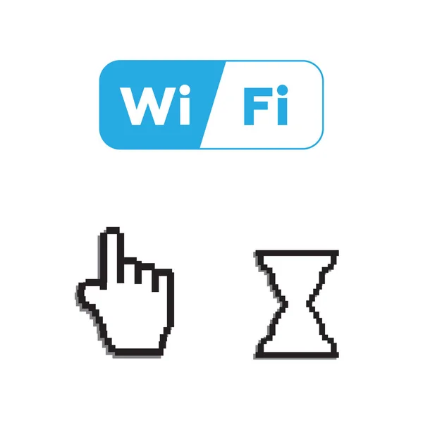 Ikonok Ingyenes Vel Wifi Alkalmazások Kurzort Számítógép — Stock Vector