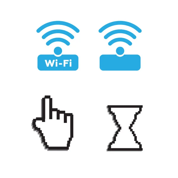 Kostenlose Symbole Und Wifi Anwendungen Und Mauszeiger — Stockvektor