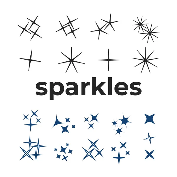 Icon Star Sparkles Collection Sparks Vector Icons Set — Stock Vector