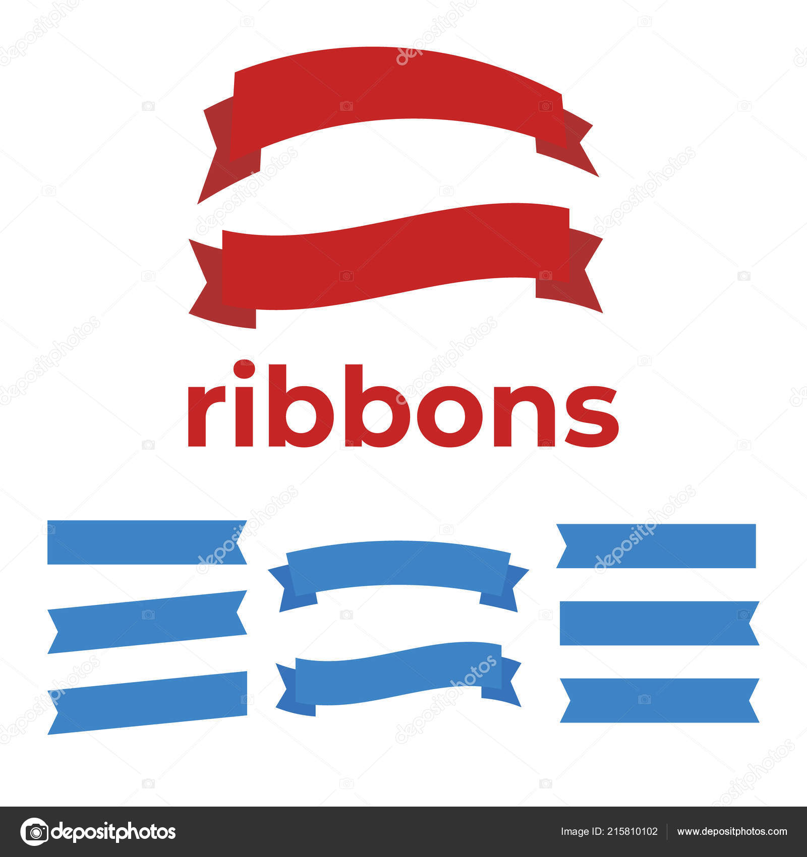 set ribbons anniversary banner ribbon vector stock vector myub