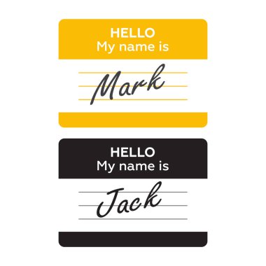 ad etiketi afiş. Adı etiket kümesi. Merhaba benim adım olduğunu. kartı, etiket etiket, tanıtmak rozeti