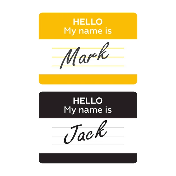 Etiketi Afiş Adı Etiket Kümesi Merhaba Benim Adım Olduğunu Kartı — Stok Vektör