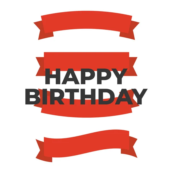 Realistyczne Happy Birthday Party Tekst Transparent Szczęśliwy Przyjęcie Urodzinowe Szablon — Wektor stockowy