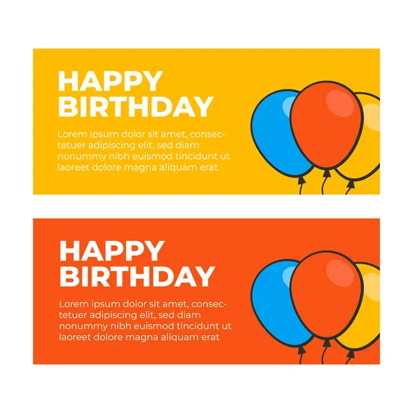 Realistic Happy Birthday Party Text Banner Happy Birthday Party Banner — Stock Vector
