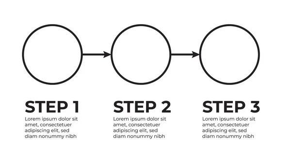 Tunn Linje Minimal Infographic Formgivningsmall Används För Processdiagrammet Och Presentationer — Stock vektor