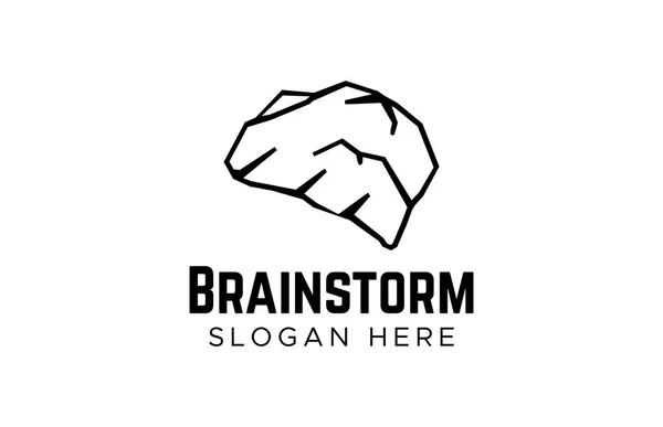 Hjärn Och Underrättelsemärke Brainstorm Och Kreativitet Logo Vektor — Stock vektor