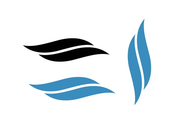 Olas Azules Logotipo Swoosh Swoosh Onda Vectorial — Archivo Imágenes Vectoriales