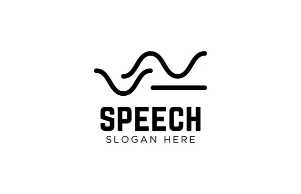 Swoosh Wave Logo Concept Logo Discorso Suono Onda — Vettoriale Stock