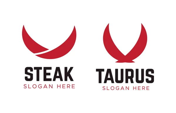 Creative Abstract Bull Concept Logo Ligne Cornes Taureau Logo Symbole — Image vectorielle