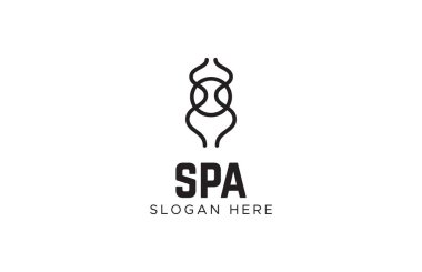 Sigorta primi doğrusal vektör logo. Spa logo vektör