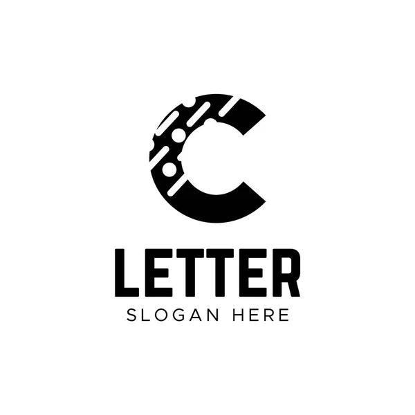 Lettera Logo Spaziale Negativo Logotipo Minimalismo — Vettoriale Stock