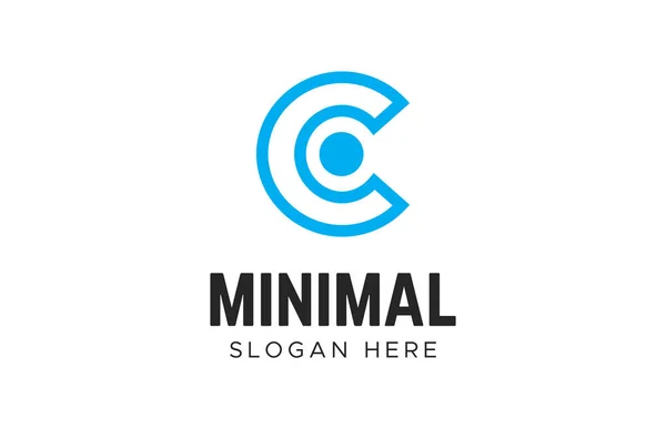 Písmeno C negativní prostor loga. Logotyp minimalismus C — Stockový vektor