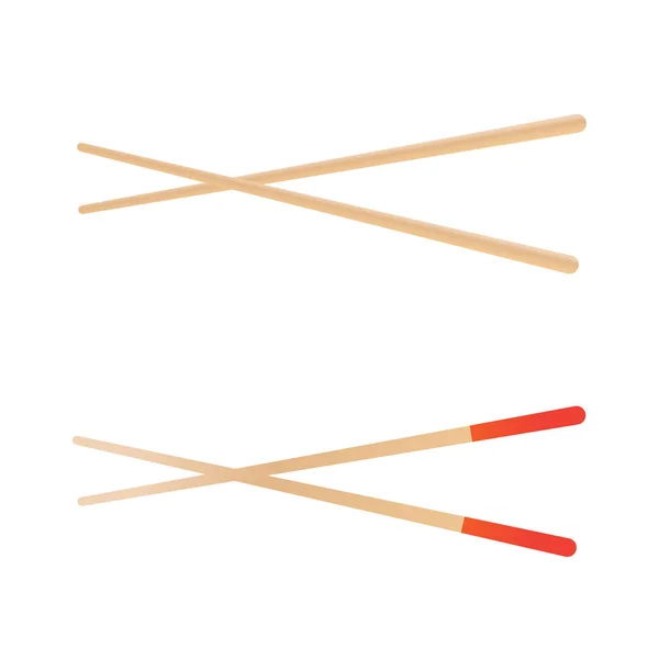 Asian Eating Sticks Bamboo Chinese Food Chopstick — Stock Vector