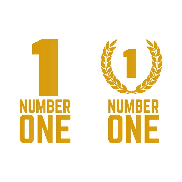 Etiquetas Retro Número Uno Conjunto Logotipo Número Insignia Del Primer — Vector de stock