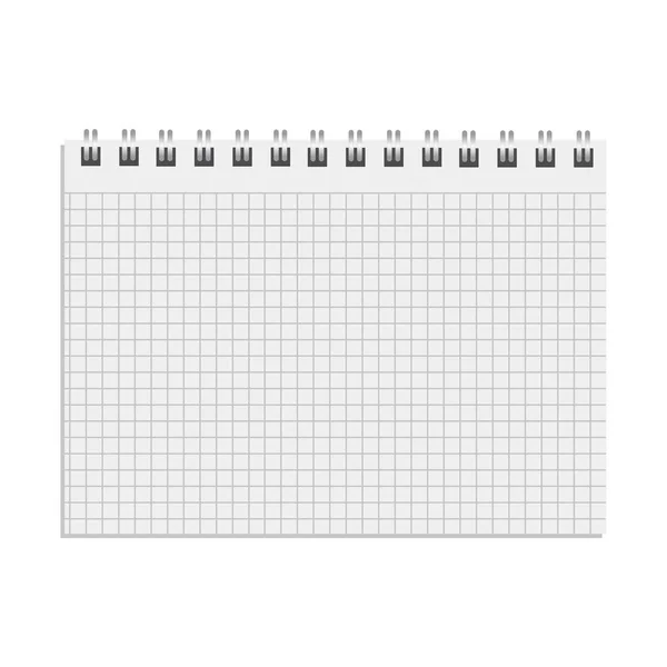 Caderno Realista Branco Bloco Notas Diário Página Papel Caderno —  Vetores de Stock