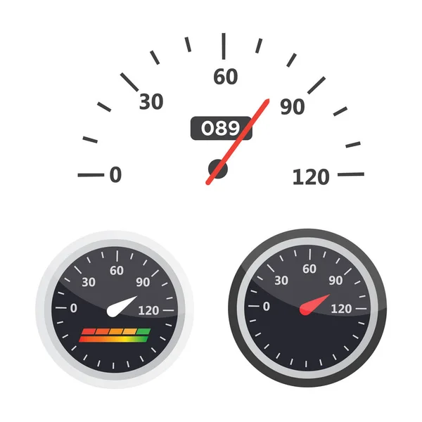 Car Speedometer Speed Level Scale Dashboard Element Panel Speed — Stock Vector