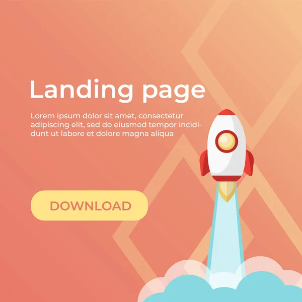 Modelo Landing Page Modelo Site Para Sites Aplicativos Desenho Vetor — Vetor de Stock