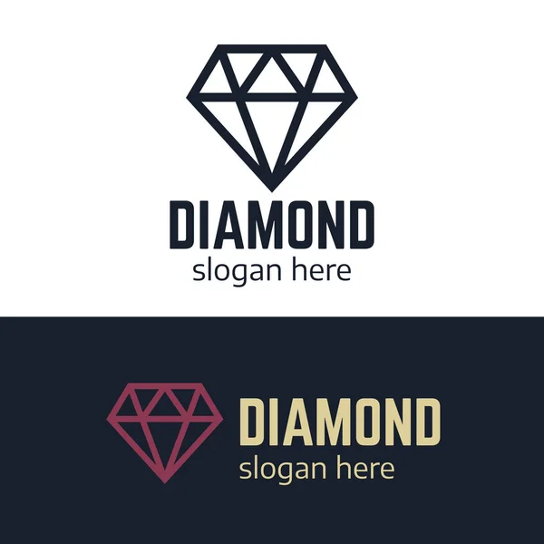 Diamant Logost Abstract Luxe Vector Etiketten Met Glans Briljant Luxe — Stockvector